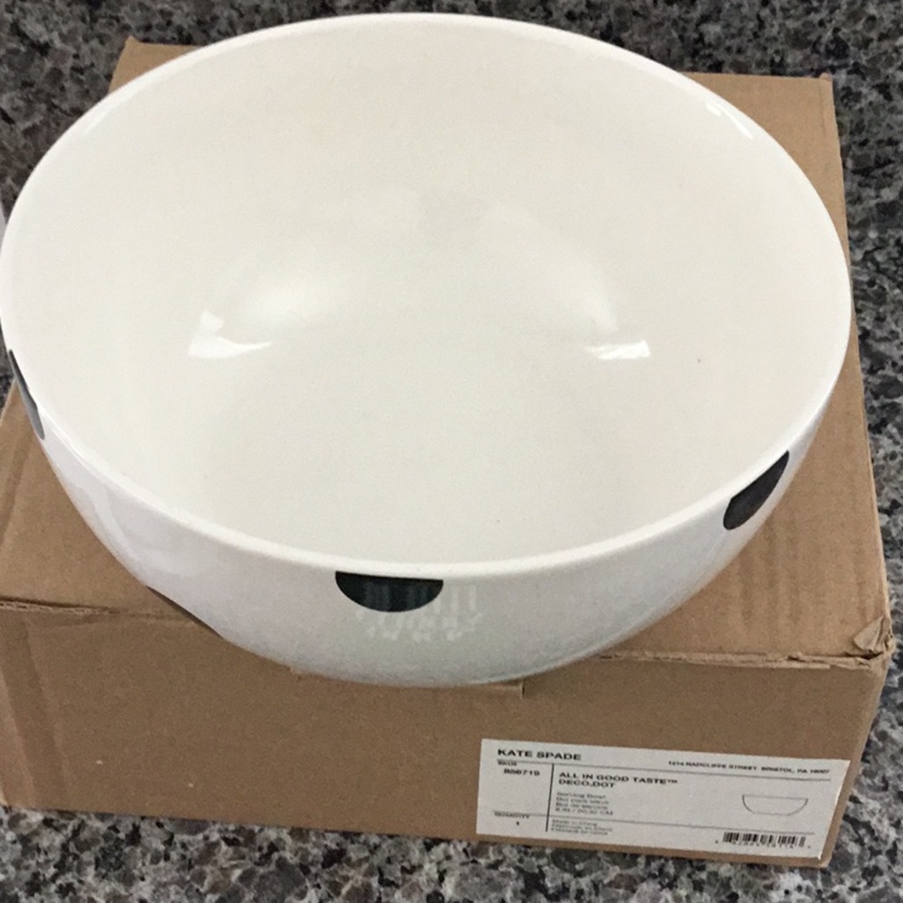 Kate Spade Black and White Polka Dot Bowl